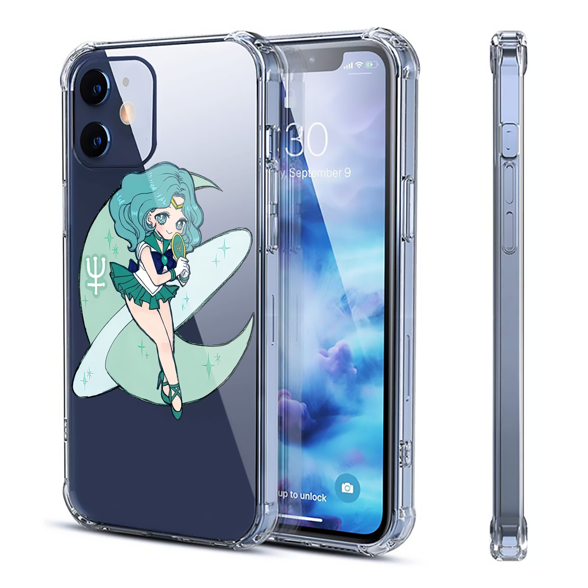（画像用） 美少女戦士セーラームーン 海王 みちる（かいおう みちる） Sailor Moon Kaiou Michiru 【iPhone 12シリーズ対応】透明スマホケース（クリアソフトケース）